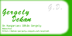 gergely dekan business card