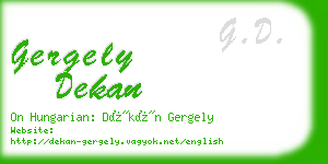gergely dekan business card